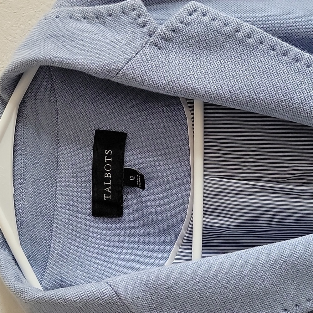Talbots Two Button Light Blue Blazer Size 12 - image 3